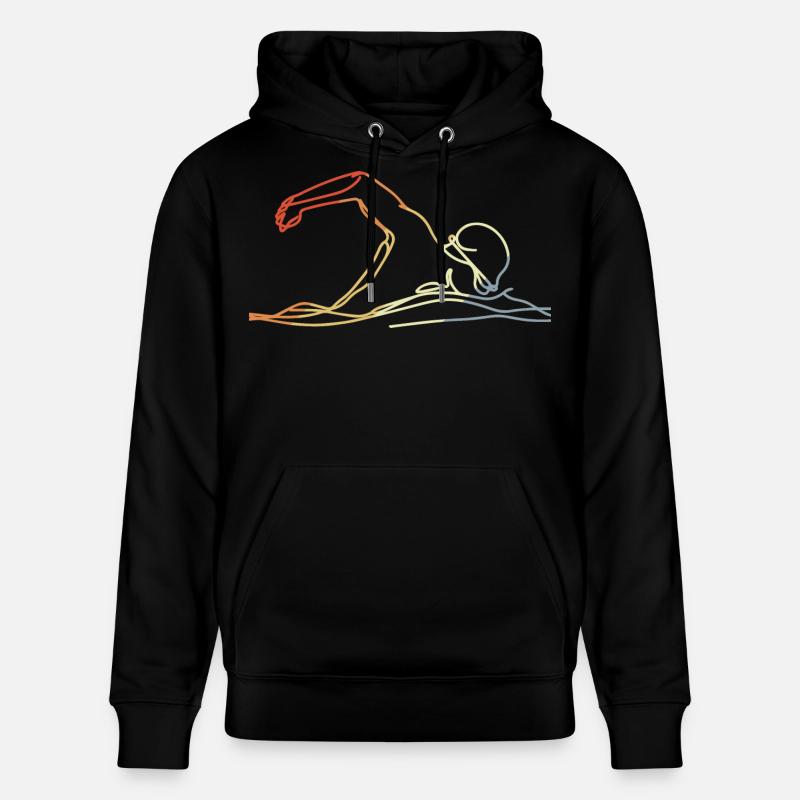 Style rétro de natation - Sweat à capuche bio CRUISER Stanley/Stella Unisexe - noir