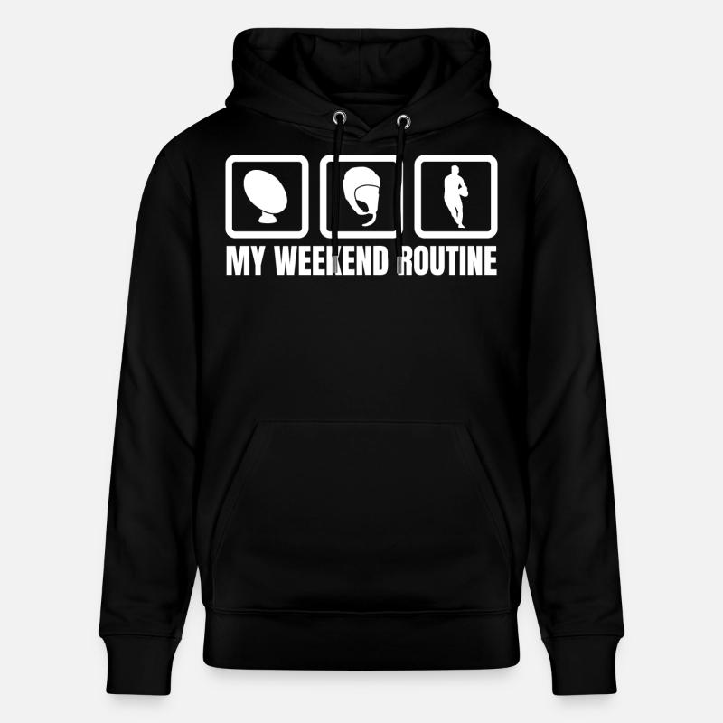 Meine Wochenendroutine - Stanley/Stella Unisex Bio-Hoodie CRUISER  - Schwarz