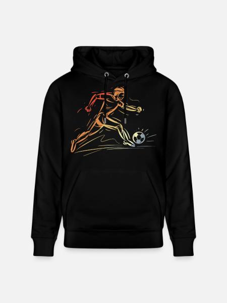 Soccer Player Drawing Retro - Stanley/Stella CRUISER Unisex Organic Hoodie - black
