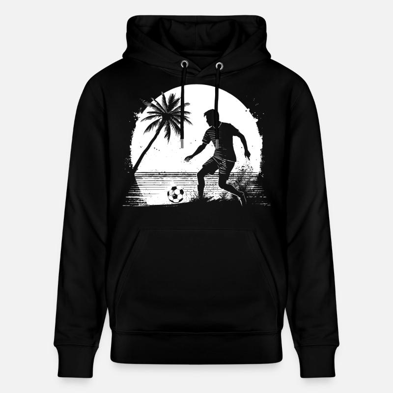 Dessin de garçon de football - Sweat à capuche bio CRUISER Stanley/Stella Unisexe - noir
