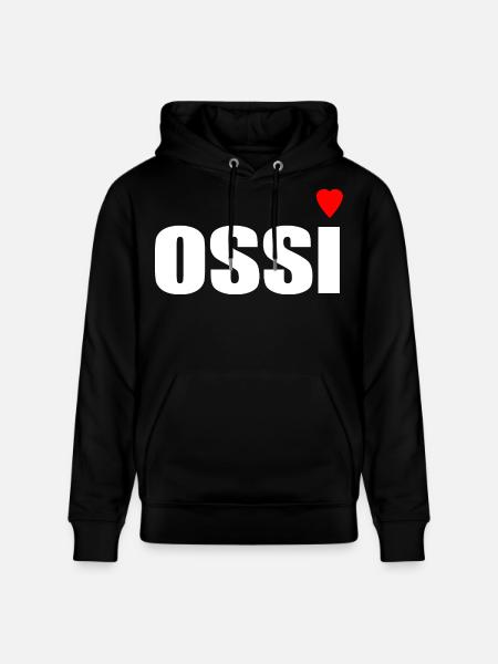 Ossi with heart red - Stanley/Stella CRUISER Unisex Organic Hoodie - black
