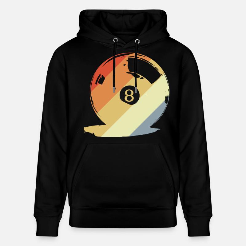 Graphique rétro boule de billard - Sweat à capuche bio CRUISER Stanley/Stella Unisexe - noir