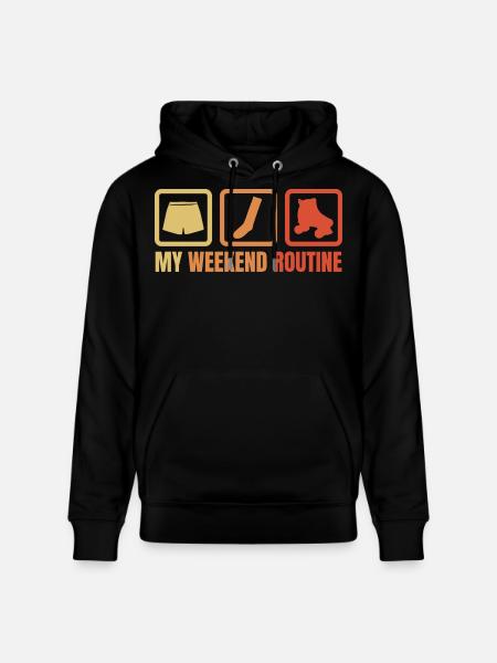 Weekend with roller skates - Stanley/Stella CRUISER Unisex Organic Hoodie - black
