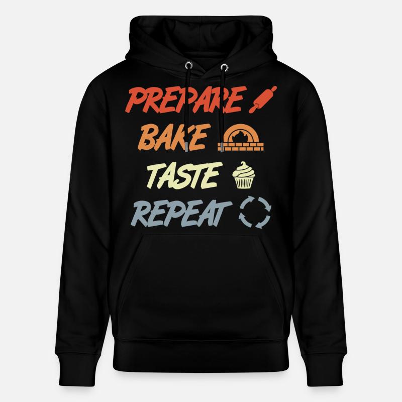 Préparer Cuire Goûter Répéter - Sweat à capuche bio CRUISER Stanley/Stella Unisexe - noir