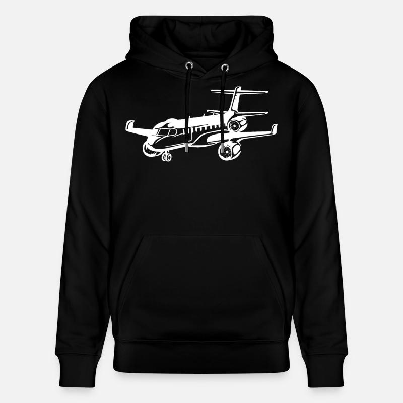 Dessin d’avion - Sweat à capuche bio CRUISER Stanley/Stella Unisexe - noir