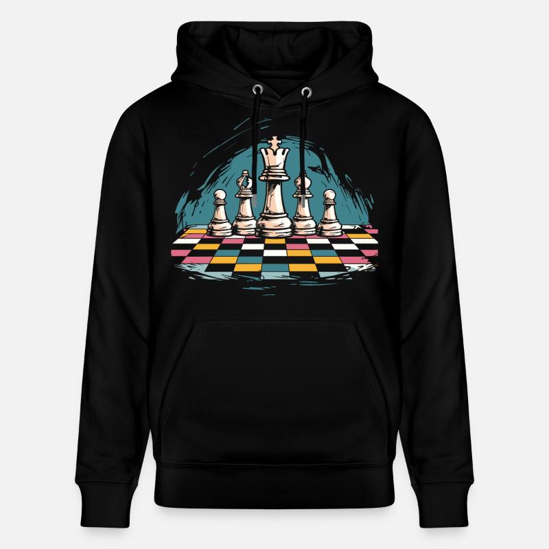 Graphismes d’échecs - Sweat à capuche bio CRUISER Stanley/Stella Unisexe - noir