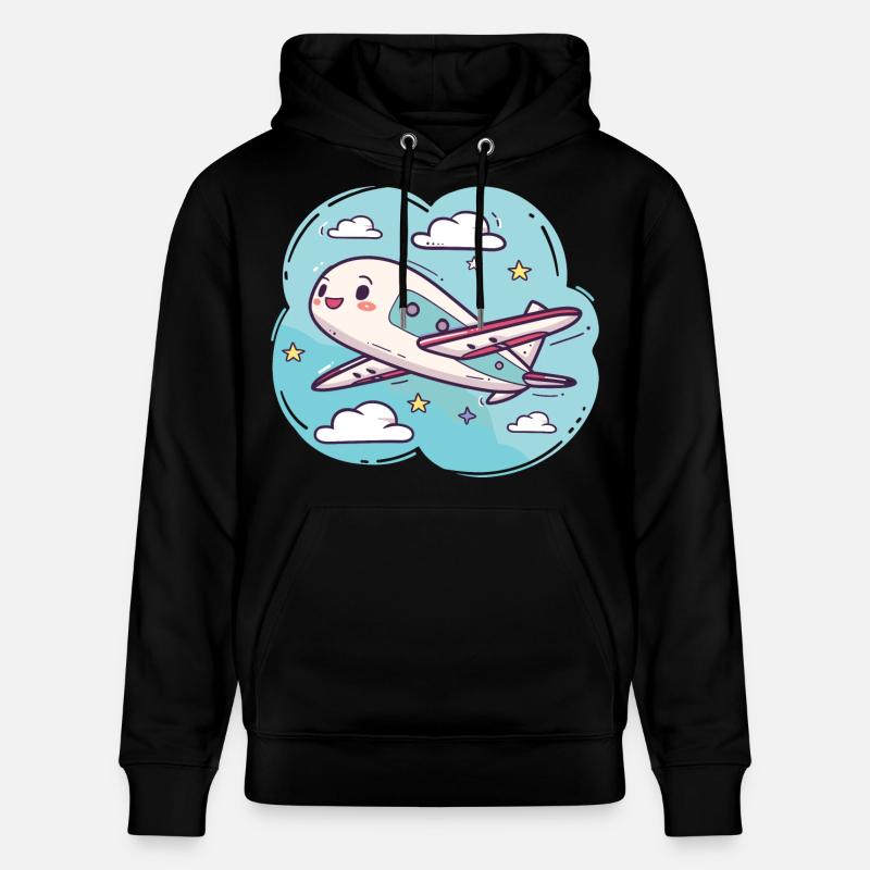 Flugzeug Comic Look - Stanley/Stella Unisex Bio-Hoodie CRUISER  - Schwarz
