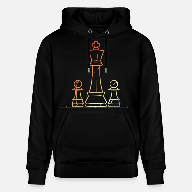 Pièces d’échecs dessin rétro - Sweat à capuche bio CRUISER Stanley/Stella Unisexe - noir