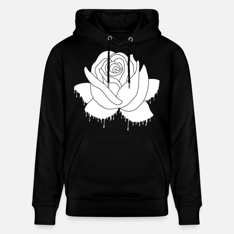 Graffiti einer weißen Rose - Stanley/Stella Unisex Bio-Hoodie CRUISER - Schwarz