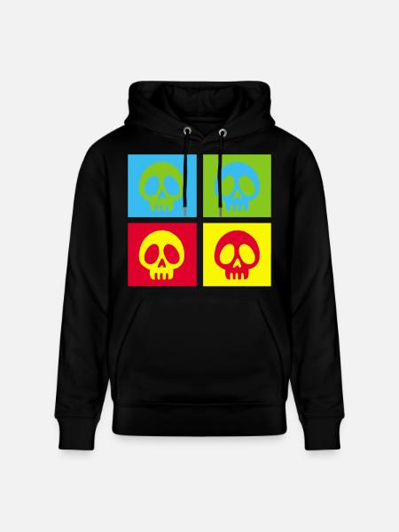 Pop art manga skull - Stanley/Stella CRUISER Unisex Organic Hoodie - black