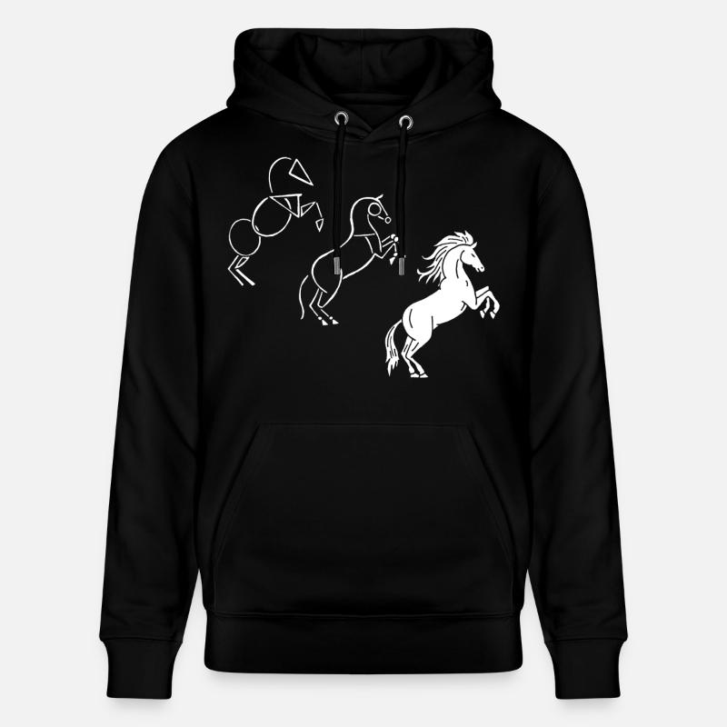 Dessine-moi un cheval blanc - Sweat à capuche bio CRUISER Stanley/Stella Unisexe - noir
