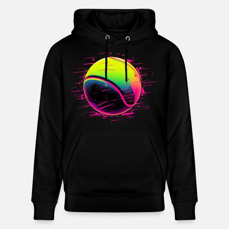 Balle de tennis style synthwave - Sweat à capuche bio CRUISER Stanley/Stella Unisexe - noir