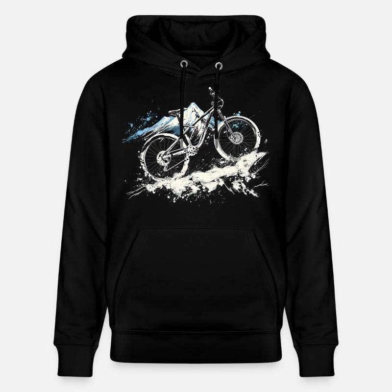 Illustration de VTT - Sweat à capuche bio CRUISER Stanley/Stella Unisexe - noir