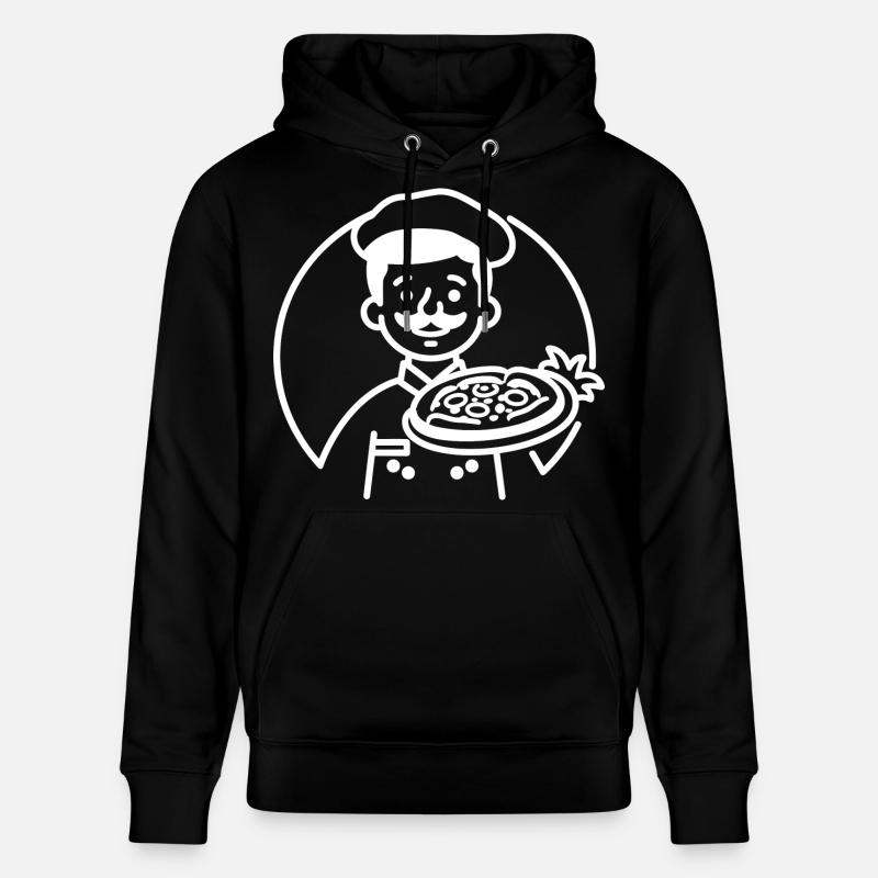 Pizza Maker Dessin au trait - Sweat à capuche bio CRUISER Stanley/Stella Unisexe - noir