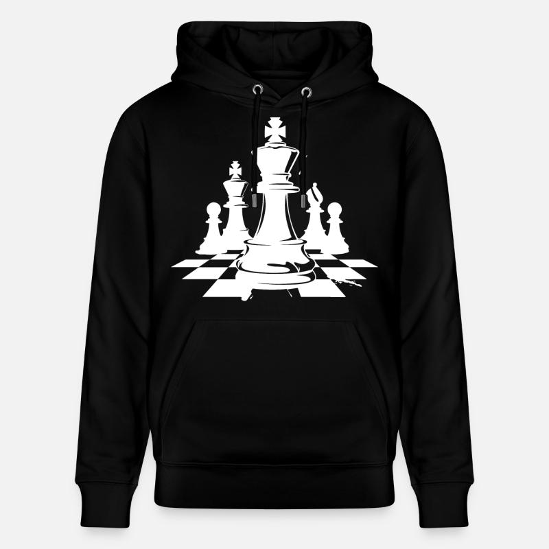 Dessin de pièces d’échecs - Sweat à capuche bio CRUISER Stanley/Stella Unisexe - noir