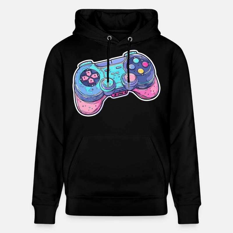 Graphismes de manette de jeu - Sweat à capuche bio CRUISER Stanley/Stella Unisexe - noir