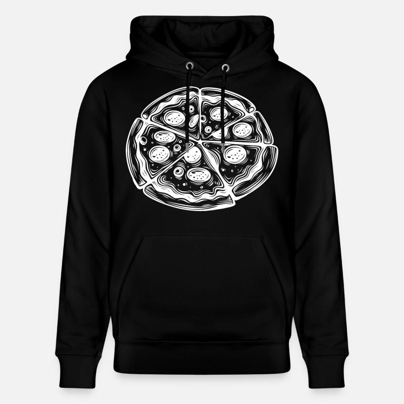 Dessin de pizza - Sweat à capuche bio CRUISER Stanley/Stella Unisexe - noir