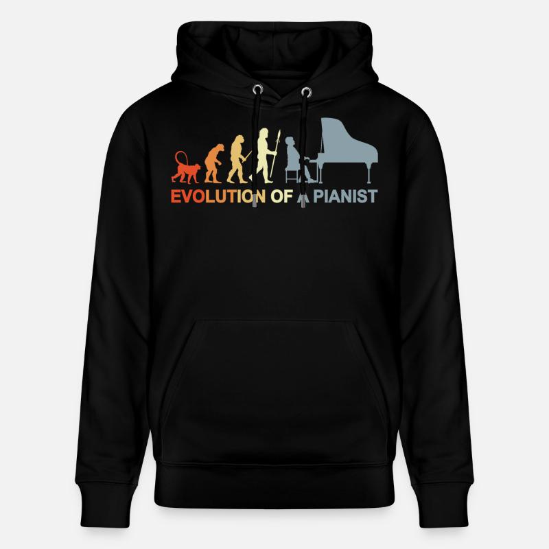 Évolution du piano - Sweat à capuche bio CRUISER Stanley/Stella Unisexe - noir