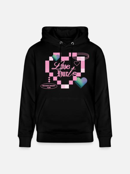 Love hurts - Stanley/Stella CRUISER Unisex Organic Hoodie - black