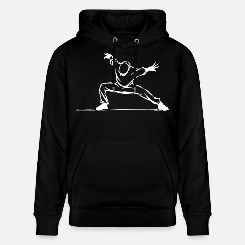 Dessin de breakdancer - Sweat à capuche bio CRUISER Stanley/Stella Unisexe - noir