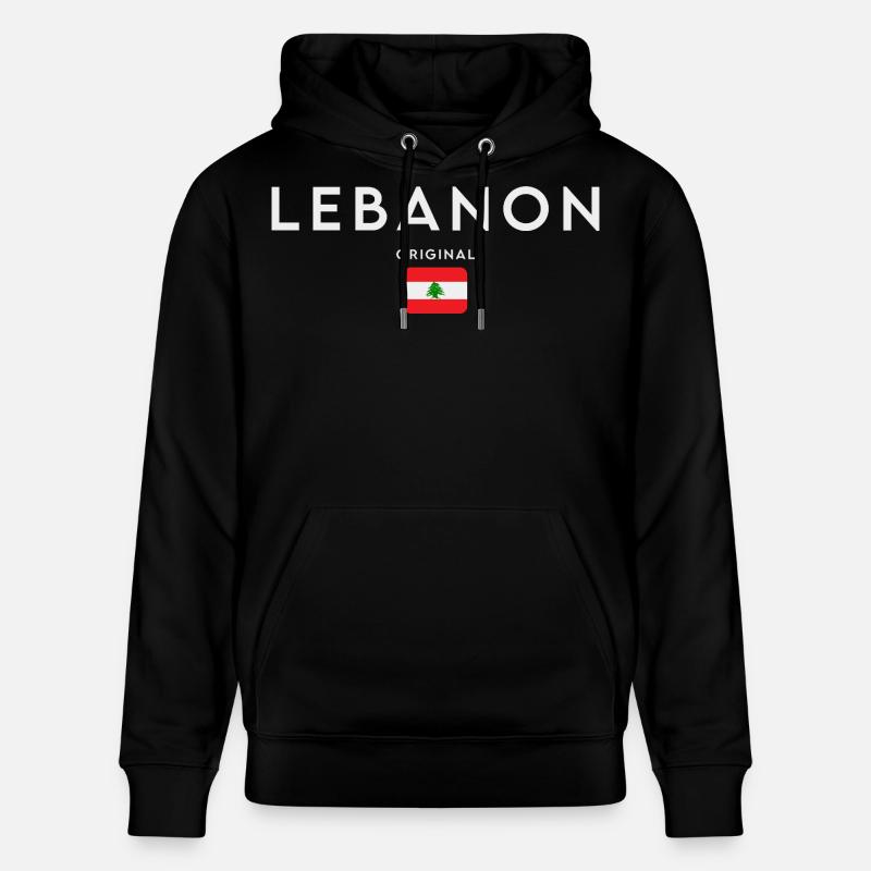Drapeau du Liban, Fierté libanaise - Sweat à capuche bio CRUISER Stanley/Stella Unisexe - noir
