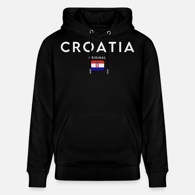 Drapeau croate, fierté croate - Sweat à capuche bio CRUISER Stanley/Stella Unisexe - noir