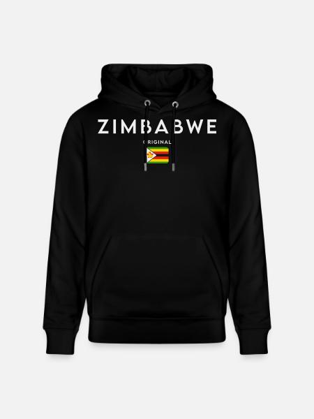 Zimbabwe flag, Zimbabwean pride - Stanley/Stella CRUISER Unisex Organic Hoodie - black