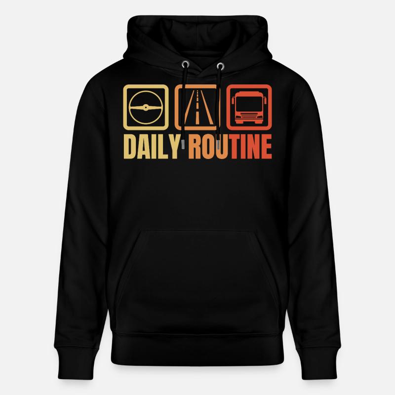 Routine quotidienne du chauffeur d’autobus - Sweat à capuche bio CRUISER Stanley/Stella Unisexe - noir