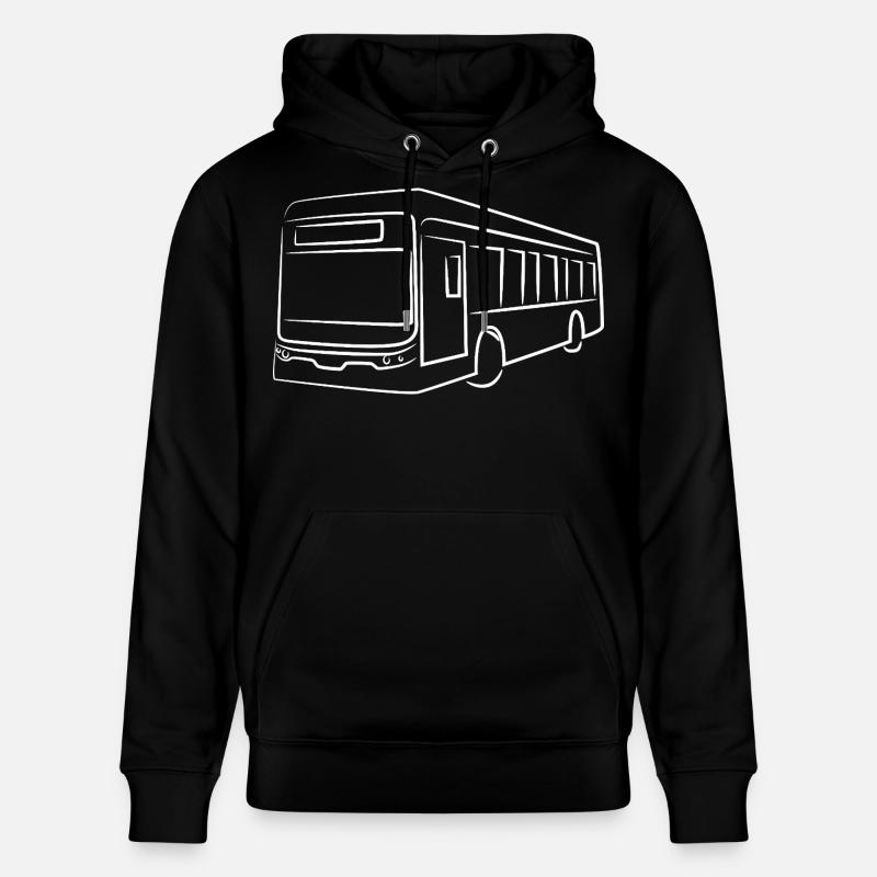 Dessin de ligne de bus - Sweat à capuche bio CRUISER Stanley/Stella Unisexe - noir