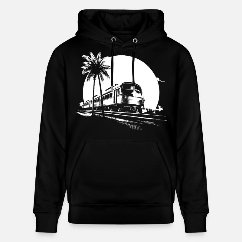 Graphismes de train - Sweat à capuche bio CRUISER Stanley/Stella Unisexe - noir