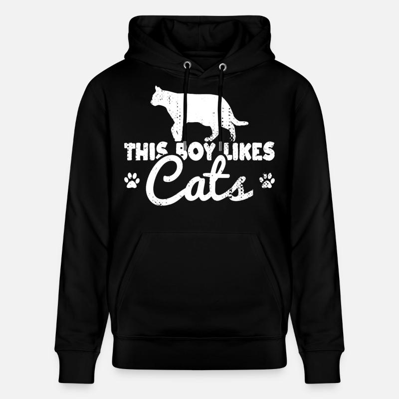 Ce garçon aime les chats - Sweat à capuche bio CRUISER Stanley/Stella Unisexe - noir