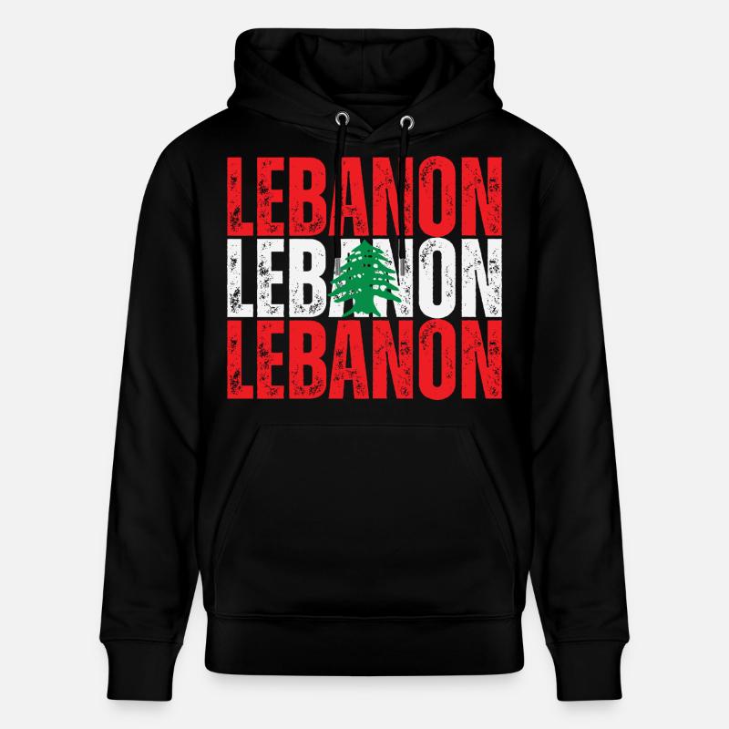 Drapeau du Liban, fierté libanaise - Sweat à capuche bio CRUISER Stanley/Stella Unisexe - noir