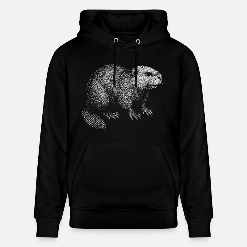 Un castor - Sweat à capuche bio CRUISER Stanley/Stella Unisexe - noir