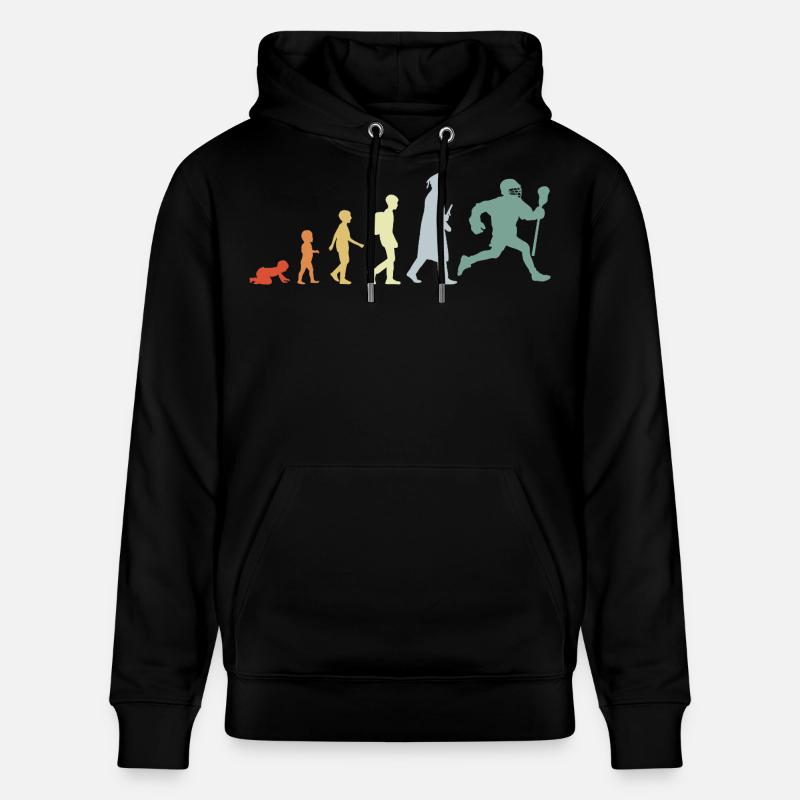Évolution d’un joueur de crosse - Sweat à capuche bio CRUISER Stanley/Stella Unisexe - noir