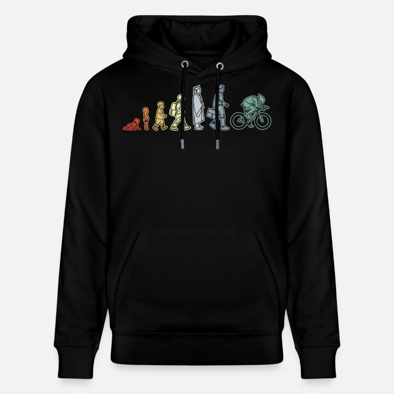 Radfahrer Evolution - Stanley/Stella Unisex Bio-Hoodie CRUISER  - Schwarz