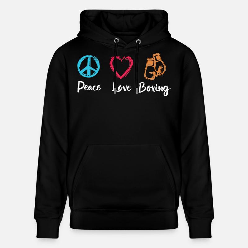Peace Love Boxe - Sweat à capuche bio CRUISER Stanley/Stella Unisexe - noir