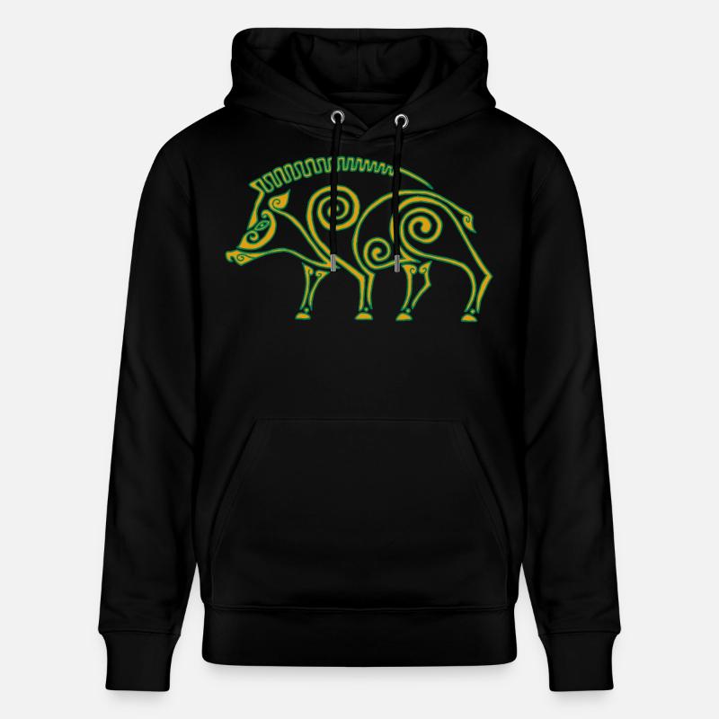 Sanglier celte - Sweat à capuche bio CRUISER Stanley/Stella Unisexe - noir