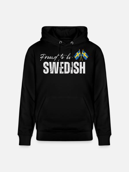 Proud Swede, I love Sweden - Stanley/Stella CRUISER Unisex Organic Hoodie - black