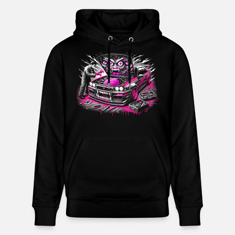 Neon Monster Car Graffiti Design - Sweat à capuche bio CRUISER Stanley/Stella Unisexe - noir
