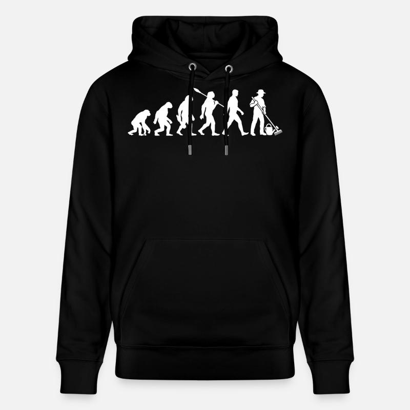Evolution - Jardinier - Jardin - Jardinage - Sweat à capuche bio CRUISER Stanley/Stella Unisexe - noir