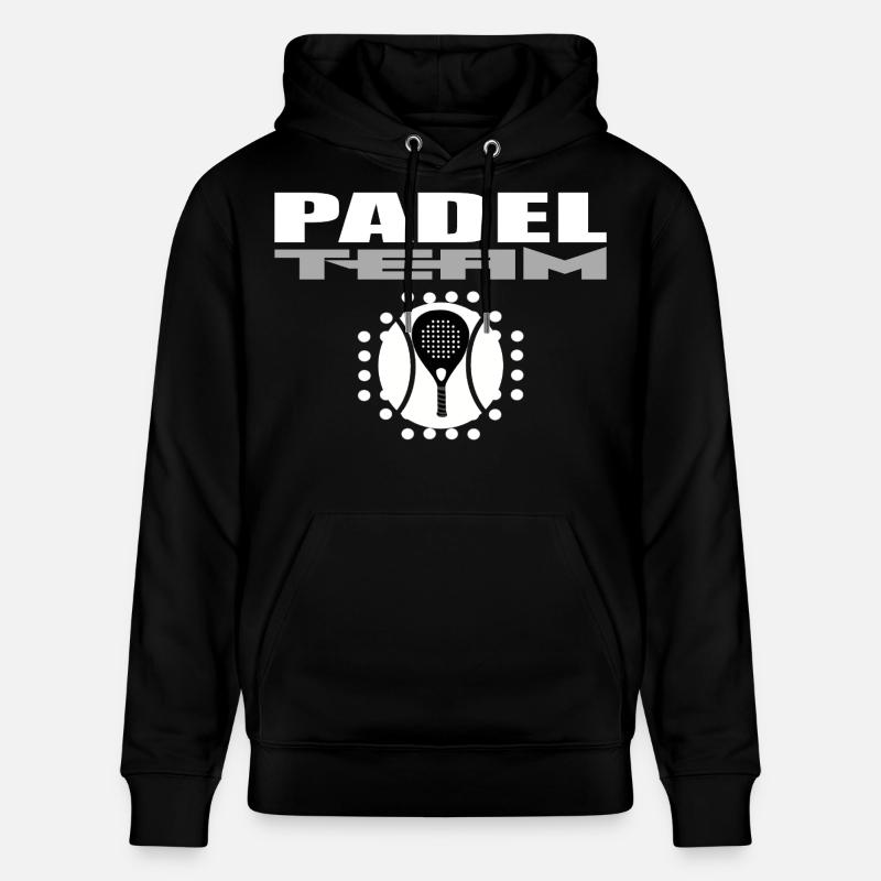 Padelschläger-Design mit modernem Stil - Stanley/Stella Unisex Bio-Hoodie CRUISER - Schwarz