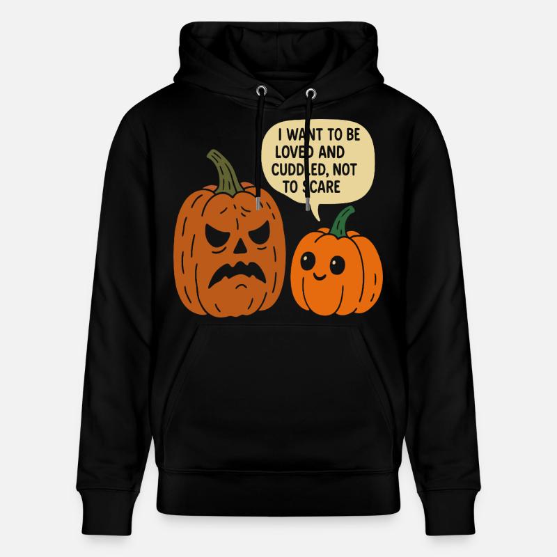 Duo de citrouilles d’Halloween câlins - Sweat à capuche bio CRUISER Stanley/Stella Unisexe - noir