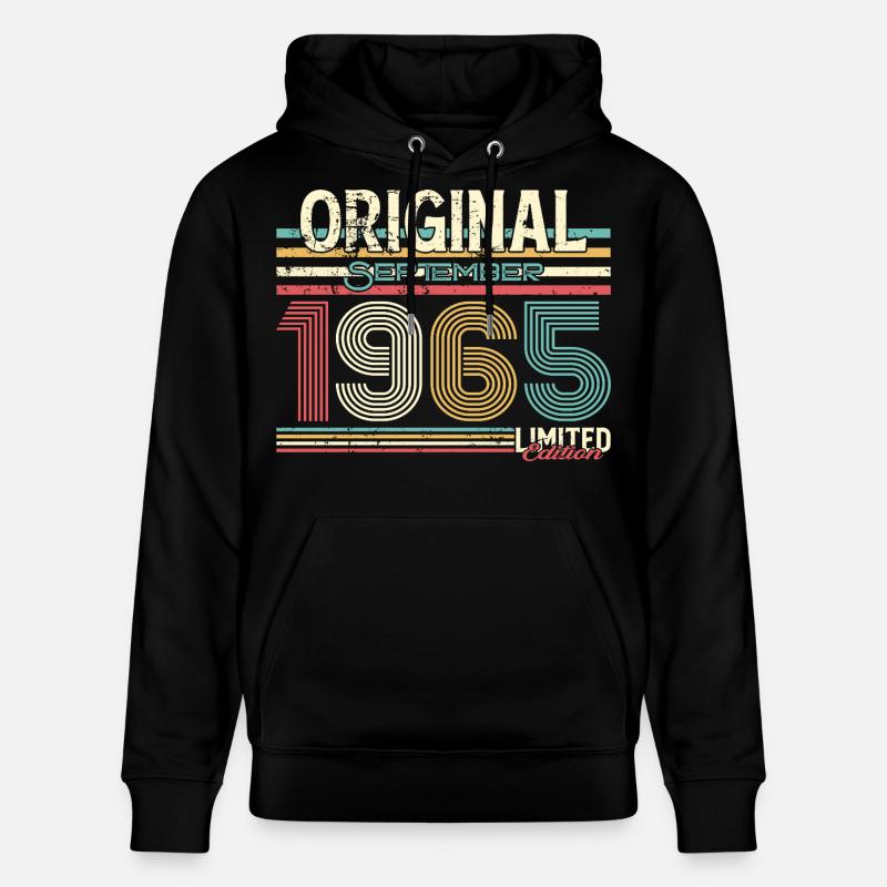 Design rétro de septembre 1965 - Sweat à capuche bio CRUISER Stanley/Stella Unisexe - noir