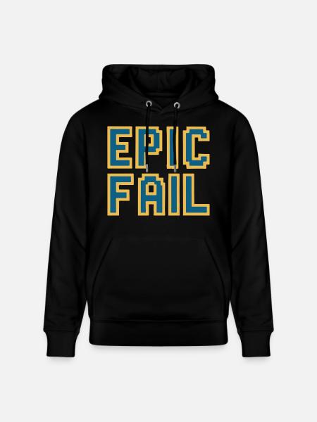 Epic fail - retro 8-bit gaming meme - Stanley/Stella CRUISER Unisex Organic Hoodie - black