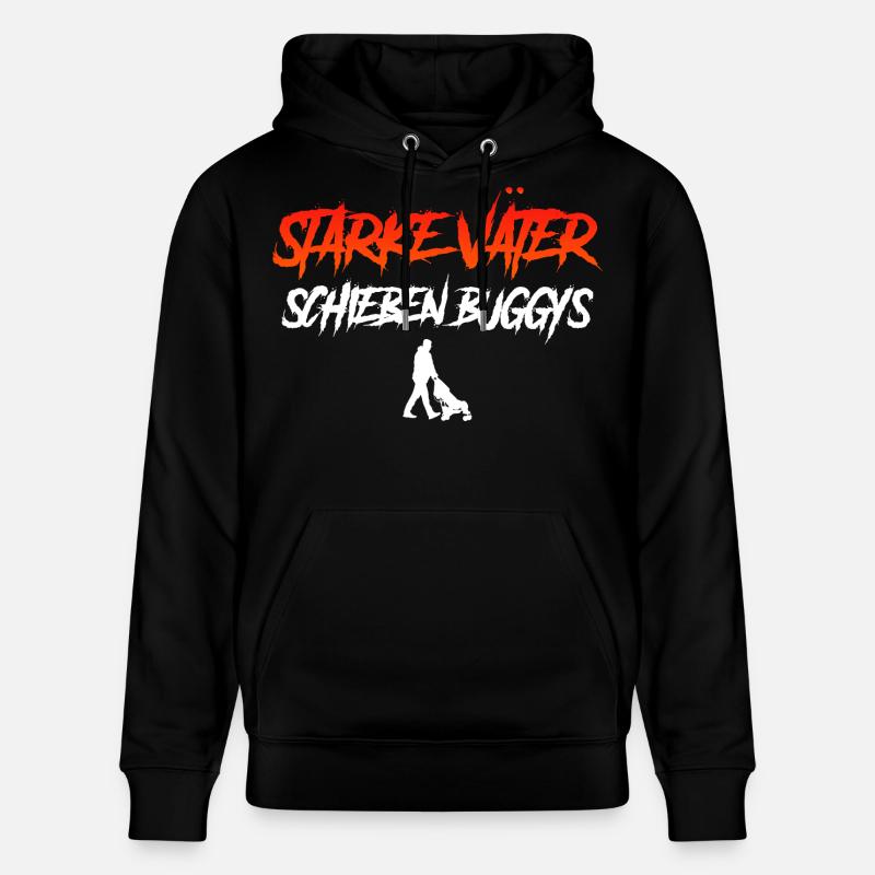 Vaterschaft STARKE MÄNNER SCHIEBEN BUGGYS - Stanley/Stella Unisex Bio-Hoodie CRUISER  - Schwarz
