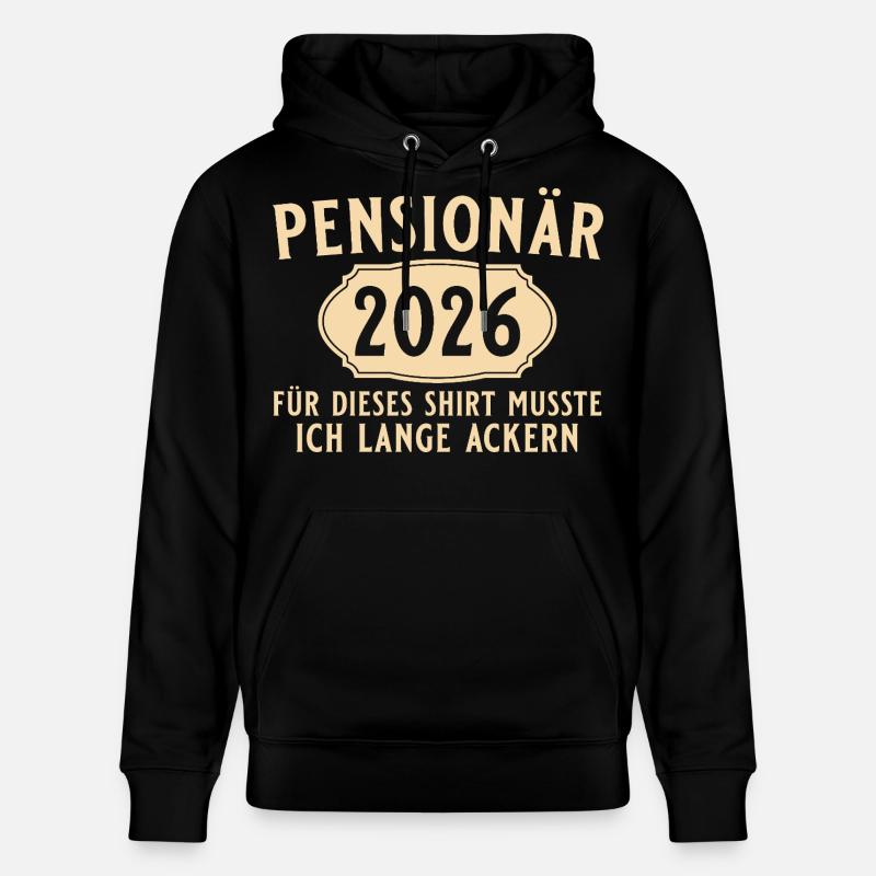 Retraité 2026 - Lange Ackern - Rente - Sweat à capuche bio CRUISER Stanley/Stella Unisexe - noir