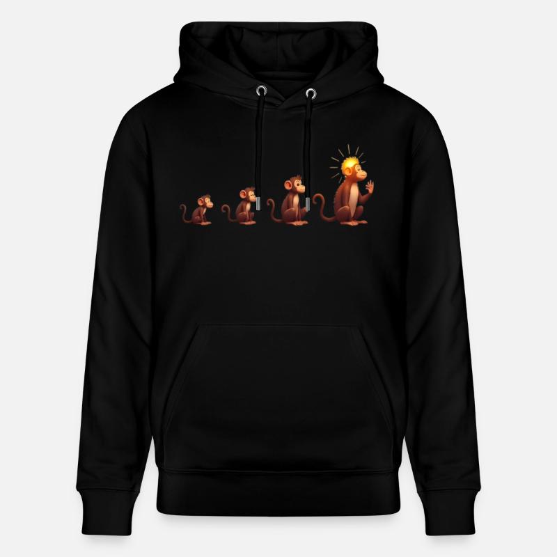 Évolution des singes à tête solaire - Sweat à capuche bio CRUISER Stanley/Stella Unisexe - noir