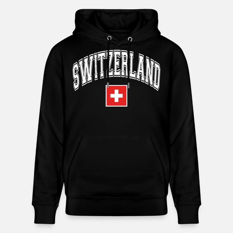 Drapeau de la Suisse - Sweat à capuche bio CRUISER Stanley/Stella Unisexe - noir