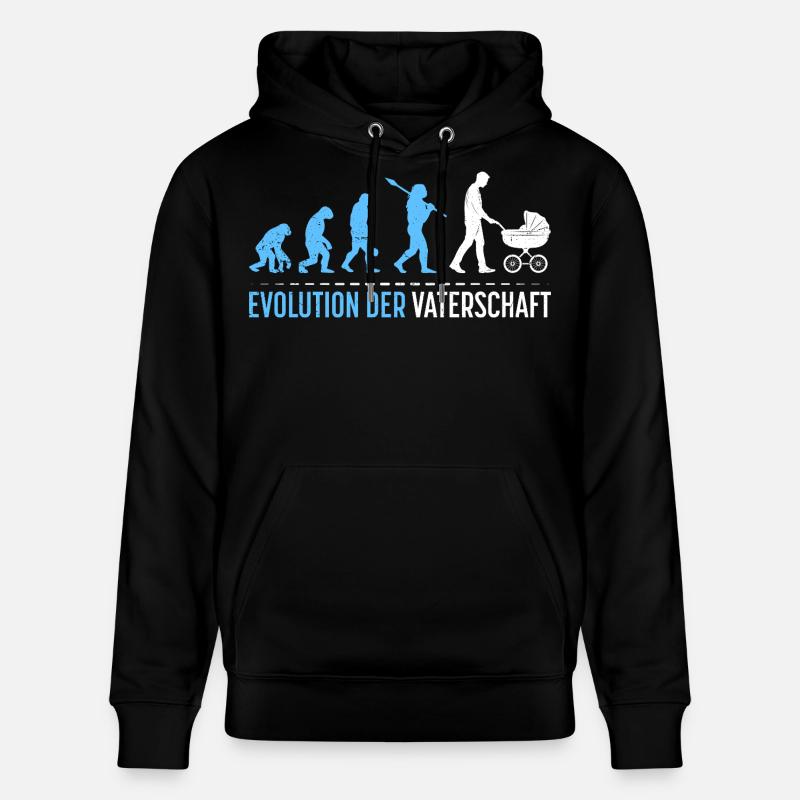 Werdender Vater EVOLUTION DER VATERSCHAFT Lustig - Stanley/Stella Unisex Bio-Hoodie CRUISER  - Schwarz