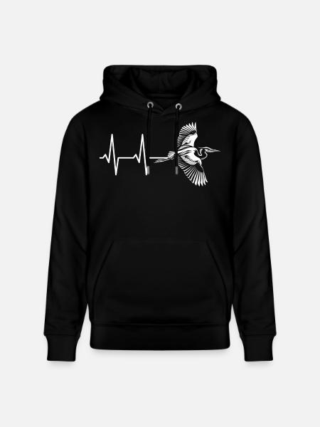 Vogel im Herzschlag Design - Stanley/Stella Unisex Bio-Hoodie CRUISER  - Schwarz